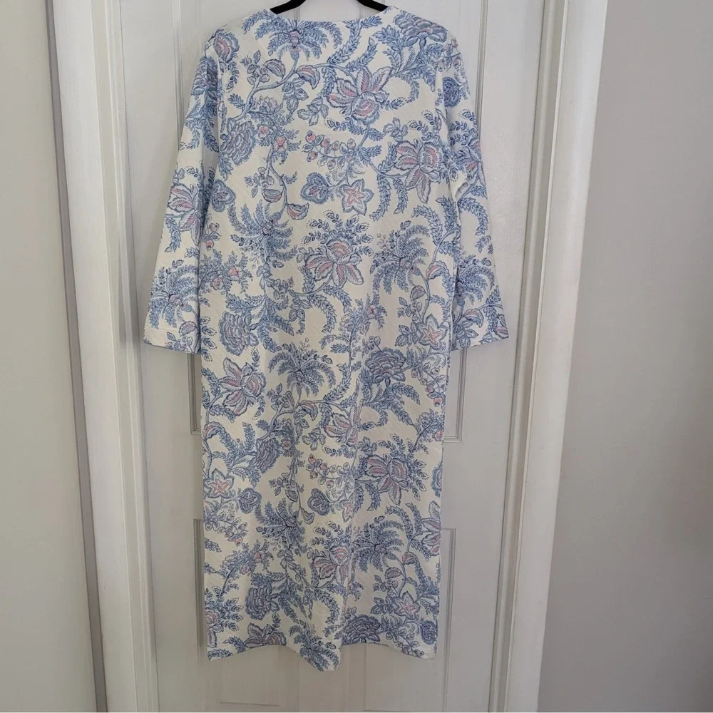 Miss Elaine Womens Quilted Robe‎ SMALL Shin Length Full Zip Pockets Soft Gift